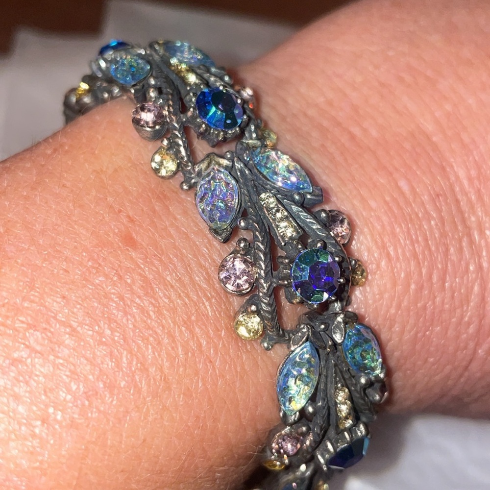 Florenza Blue Purple Foil & Rhinestone with AB Rhinestones Bracelet